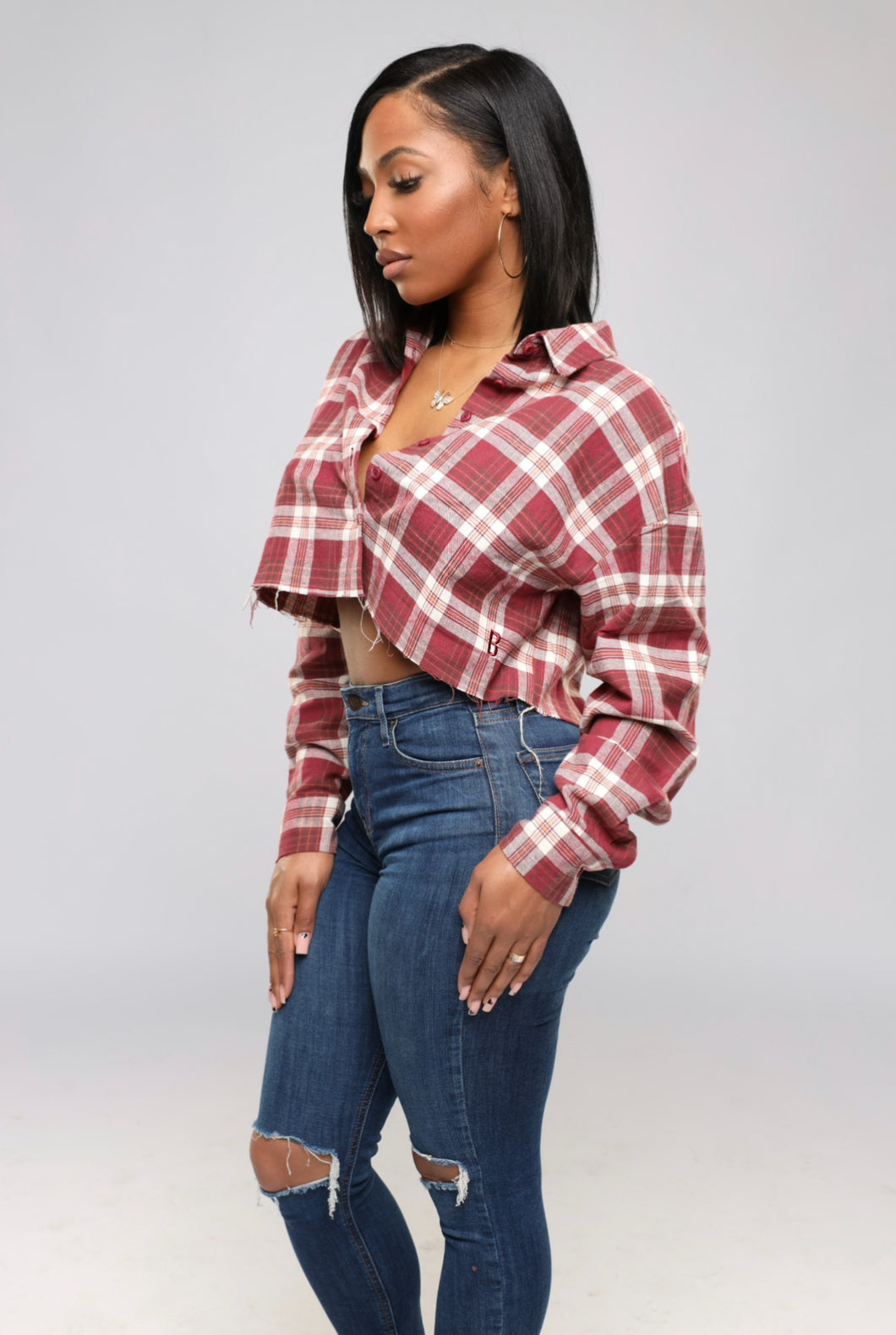 BB cropped flannel X